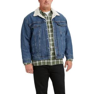 imageLevis Mens Sherpa Trucker JacketTelevision  Medium Indigo