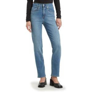 imageLevis Womens 724 High Rise Straight JeansCamp Denim Rhinestone