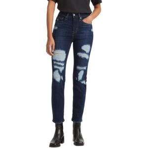 imageLevis Womens 724 High Rise Straight JeansDark Indigo Destructed