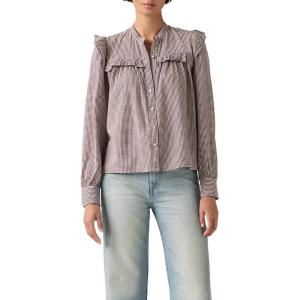 imageLevis Womens Gianna Long Sleeve BlouseNew Ceicil Micro Check Tawny Port