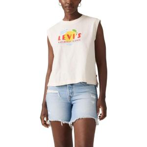 imageLevis Womens Graphic Boxy TankNew Lemon Cursive Egret