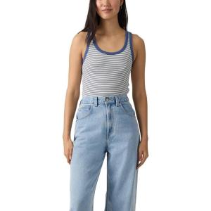 imageLevis Womens Hayes Ribbed TankNew Ava Stripe Cloud Dancer Sunshine Blue