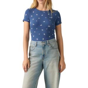 imageLevis Womens Hayes ShortSleeve TShirt Also Available in PlusNew Angela Daisy Sunshine Blue