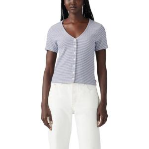 imageLevis Womens Muse Short Sleeve Tee ShirtMesa Stripe Mazarine Blue