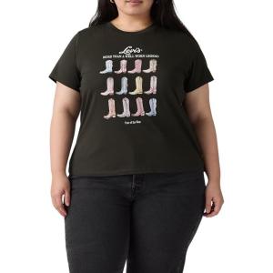 imageLevis Womens Perfect Crewneck Tee Shirt Also Available in PlusNew All the Boots Pirate Black