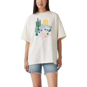 imageLevis Womens Perfect Graphic Tee ShirtAmericana Desert Scene Egret