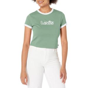 imageLevis Womens Perfect Graphic Tee ShirtBubble Ssnl Logo Granite Green