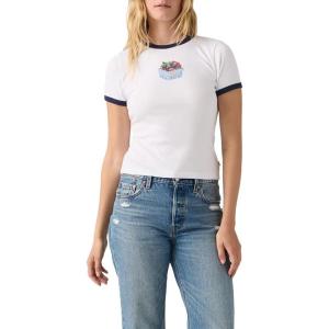 imageLevis Womens Perfect Graphic Tee ShirtNew Fresh Berries Bright White