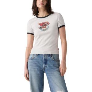 imageLevis Womens Perfect Graphic Tee ShirtNew Saddle Up Horse Starstruck Heather