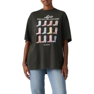 imageLevis Womens Perfect Graphic Tee ShirtNew Tee All the Boots Pirate Black