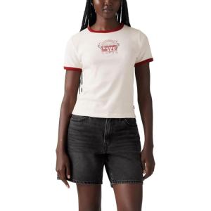imageLevis Womens Perfect Graphic Tee ShirtSugar SwizzleSundried Tomato