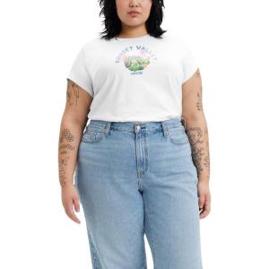 imageLevis Womens Perfect Graphic Tee ShirtSunset Valley Cloud Dancer