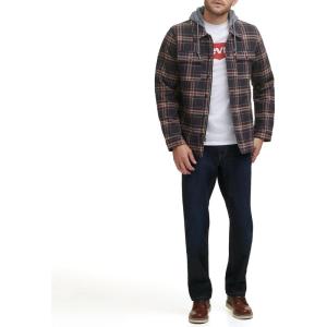 imageLevis mens Plaid Sherpa Lined Hooded Shirt Jacket Regular amp Big amp Tall SizesBrown Glen Plaid
