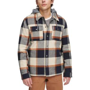 imageLevis mens Plaid Sherpa Lined Hooded Shirt Jacket Regular amp Big amp Tall SizesHooded Skater Plaid