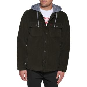 imageLevis mens Plaid Sherpa Lined Hooded Shirt Jacket Regular amp Big amp Tall SizesOlive Corduroy