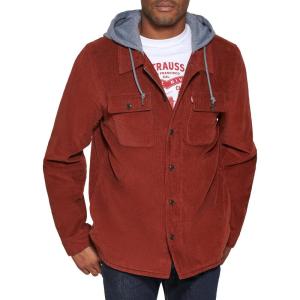imageLevis mens Plaid Sherpa Lined Hooded Shirt Jacket Regular amp Big amp Tall SizesRust Corduroy