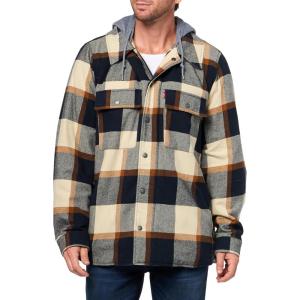 imageLevis mens Plaid Sherpa Lined Hooded Shirt Jacket Regular amp Big amp Tall SizesSkater Plaid  Skater