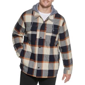 imageLevis mens Plaid Sherpa Lined Hooded Shirt Jacket Regular amp Big amp Tall SizesSkater Plaid
