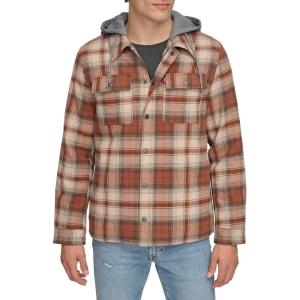 imageLevis mens Plaid Sherpa Lined Hooded Shirt Jacket Regular amp Big amp Tall SizesSunset Ombre Plaid