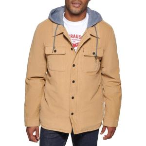 imageLevis mens Plaid Sherpa Lined Hooded Shirt Jacket Regular amp Big amp Tall SizesTan Corduroy