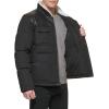 imageLevis mens Mixed Media Quilted Puffer Jacket With Sherpa Lined Collar Regular and Big amp Tall SizesBlackFaux Leather