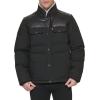 imageLevis mens Mixed Media Quilted Puffer Jacket With Sherpa Lined Collar Regular and Big amp Tall SizesBlackFaux Leather