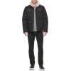 imageLevis mens Mixed Media Quilted Puffer Jacket With Sherpa Lined Collar Regular and Big amp Tall SizesBlackFaux Leather