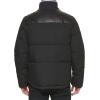 imageLevis mens Mixed Media Quilted Puffer Jacket With Sherpa Lined Collar Regular and Big amp Tall SizesBlackFaux Leather