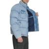 imageLevis mens Mixed Media Quilted Puffer Jacket With Sherpa Lined Collar Regular and Big amp Tall SizesLight Wash Denim