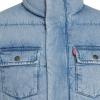 imageLevis mens Mixed Media Quilted Puffer Jacket With Sherpa Lined Collar Regular and Big amp Tall SizesLight Wash Denim