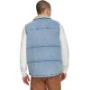 imageLevis mens Mixed Media Quilted Puffer Jacket With Sherpa Lined Collar Regular and Big amp Tall SizesLight Wash Denim Vest