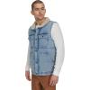 imageLevis mens Mixed Media Quilted Puffer Jacket With Sherpa Lined Collar Regular and Big amp Tall SizesLight Wash Denim Vest