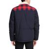 imageLevis mens Mixed Media Quilted Puffer Jacket With Sherpa Lined Collar Regular and Big amp Tall SizesNavyPlaid