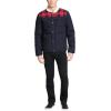 imageLevis mens Mixed Media Quilted Puffer Jacket With Sherpa Lined Collar Regular and Big amp Tall SizesNavyPlaid