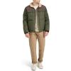 imageLevis mens Mixed Media Quilted Puffer Jacket With Sherpa Lined Collar Regular and Big amp Tall SizesOliveDark Brown