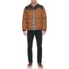 imageLevis mens Mixed Media Quilted Puffer Jacket With Sherpa Lined Collar Regular and Big amp Tall SizesWorker BrownFaux Leather