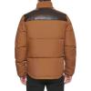 imageLevis mens Mixed Media Quilted Puffer Jacket With Sherpa Lined Collar Regular and Big amp Tall SizesWorker BrownFaux Leather