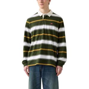 imageLevis Mens Classic Long Sleeve Rugby ShirtNew Holden Stripe Mineral Yellow