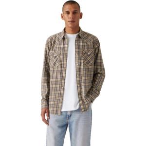 imageLevis Mens Classic Western Shirt Also Available in Big amp TallBronx Plaid Rain Drum