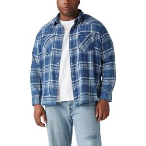 imageLevis Mens Classic Western Shirt Also Available in Big amp TallCrater Indigo Plaid