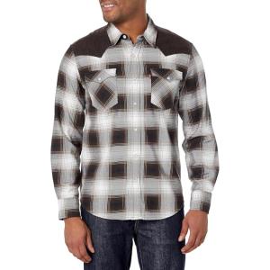 imageLevis Mens Classic Western Shirt Also Available in Big amp TallHarvey Plaid Chocolate Brown