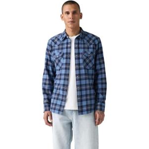 imageLevis Mens Classic Western Shirt Also Available in Big amp TallNew Niklas Plaid Quiet Harbor Non Stretch