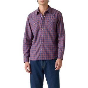 imageLevis Mens Classic Western Shirt Also Available in Big amp TallNew Trenton Plaid Sunshine Blue