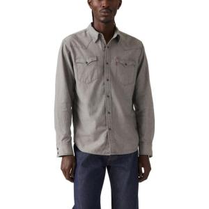 imageLevis Mens Classic Western Shirt Also Available in Big amp TallTrell Black Chambray Enzyme