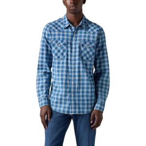 imageLevis Mens Classic Western Shirt Also Available in Big amp TallWeaver Indigo Shadow Plaid