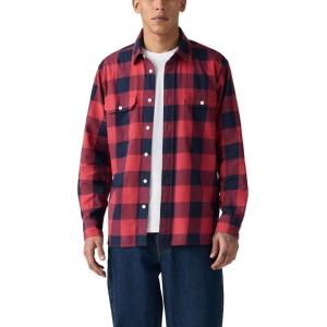 imageLevis Mens Classic Worker Long Sleeve ShirtNew Albany Plaid Jalapeno Twill