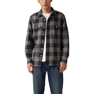 imageLevis Mens Classic Worker Long Sleeve ShirtNew Albany Plaid Smoked Pearl Twill