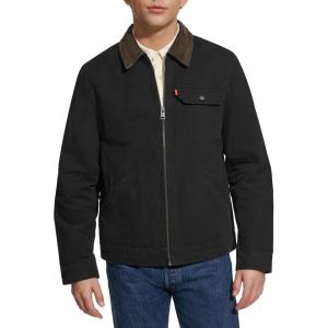 imageLevis Mens Workwear Cotton Canvas Corduroy Collar Depot JacketBlack Lightweight