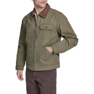 imageLevis Mens Workwear Cotton Canvas Corduroy Collar Depot JacketOlive Tree Lightweight