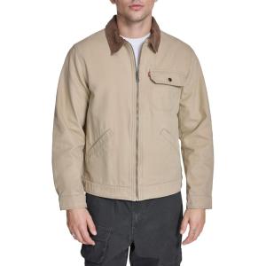 imageLevis Mens Workwear Cotton Canvas Corduroy Collar Depot JacketTan Lightweight